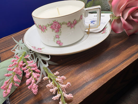 Heinrich & Co Bavaria Teacup Candle With Saucer- High Tea