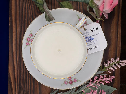 Heinrich & Co Bavaria Teacup Candle With Saucer- High Tea